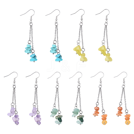 5Pair Brass Dangle Earring EJEW-YW00001-01-1