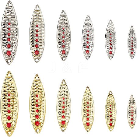 12 Pcs 6 Styles Zinc Alloy Fishing Bait Jig Head Spoon Lure FIND-FH0001-61-1