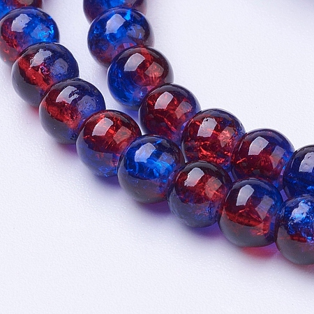 Spray Painted Crackle Glass Beads Strands X-CCG-Q002-4mm-12-1