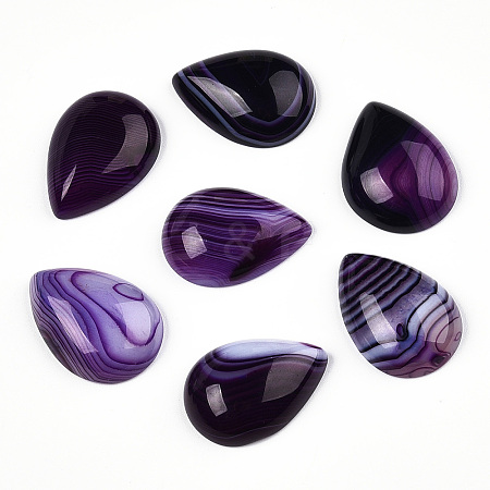 Natural Banded Agate/Striped Agate Cabochons G-T122-23H-1