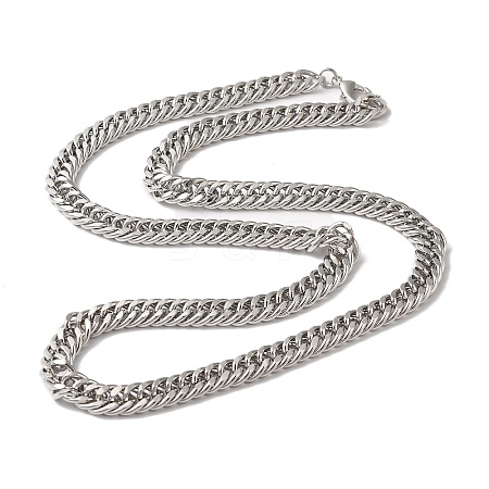 Iron Cuban Link Chain Necklaces for Women Men NJEW-A028-01B-P-1