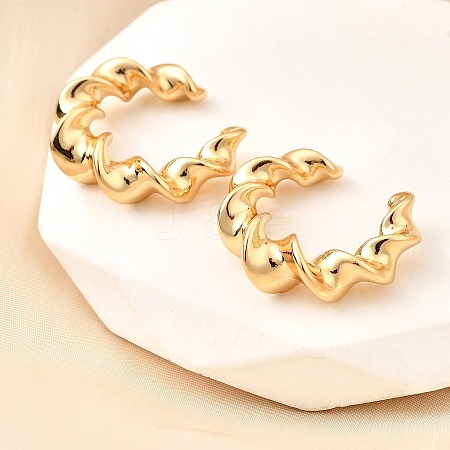Brass Cuff Earrings EJEW-F370-12G-1
