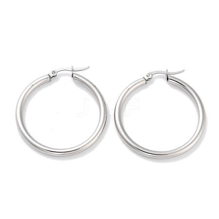 Non-Tarnish Ring 304 Stainless Steel Hoop Earrings for Women Men EJEW-B049-01D-P-1