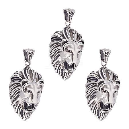 3Pcs 304 Stainless Steel Pendants STAS-UN0037-59-1