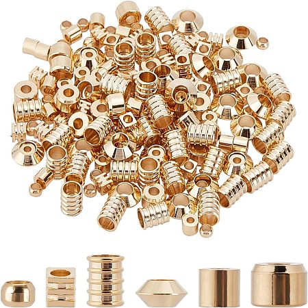 SUPERFINDINGS 170Pcs 6 Style Brass Beads KK-FH0002-15-1