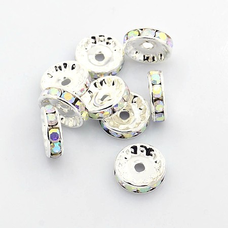 Brass Rhinestone Spacer Beads RSB042NF-02-1