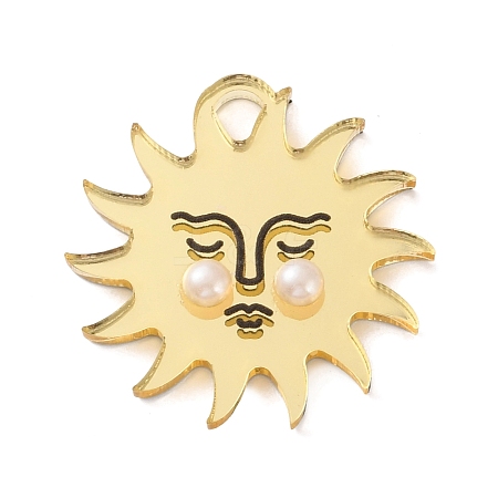Opaque Acrylic Pendants SACR-F017-01B-1