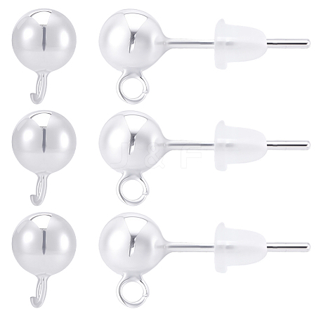 925 Sterling Silver Stud Earring Findings STER-BBC0009-91A-1