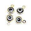 Handmade Evil Eye Lampwork Charms KK-F764-13G-01-1