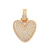 Brass Micro Pave Clear Cubic Zirconia Pendants KK-B099-01G-V-1