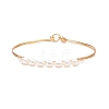 Natural Pearl Beaded Bangle BJEW-JB08163-02-1