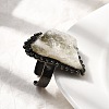 Natural Yellow Quartz Irregular Nugget Open Cuff Rings G-A278-03AB-05-3