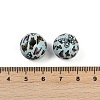 Painted Wood European Beads WOOD-F017-04D-3