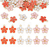 30Pcs 3 Styles Light Gold Plated Alloy Enamel Pendants ENAM-TA0003-23-1