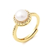 Adjustable Brass Micro Pave Cubic Zirconia Finger Rings CU-CBABA66-06G-4