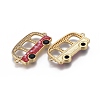 Brass Micro Pave Cubic Zirconia Links ZIRC-F113-03-G-3