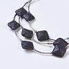 Waxed Cord Tiered Necklaces NJEW-P185-B04-2