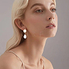 ANATTASOUL 4 Pairs 4 Style Exquisite Plastic Imitation Pearl Beaded Dangle Stud Earrings EJEW-AN0002-09-4