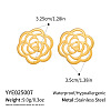 304 Stainless Steel Hollow Camellia Stud Earrings for Women DI8670-1-2
