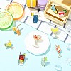 10Pcs 10 Styles Mixed Drink Enamel Pins JEWB-CJ0003-30-6