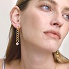 304 Stainless Steel Pave Cubic Zirconia Curb Chains Stud Earrings for Women FE1813-2-2