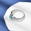 Natural Amazonite Finger Rings RJEW-A084-04P-08-3
