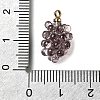 Grape Brass Acrylic Pendants OACR-R006-05G-01-4