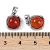 Natural Carnelian(Dyed & Heated) Square Charms KK-P283-46P-3