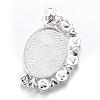 Rotatable Tibetan Style Alloy Pendant Cabochon Settings PALLOY-S087-005S-2