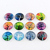 Half Round/Dome Tree Pattern Glass Flatback Cabochons for DIY Projects X-GGLA-Q037-25mm-M28-1