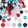 SUNNYCLUE 100Pcs 5 Styles Synthetic Turquoise & Natural Rose Quartz Cabochons G-SC0002-33-1