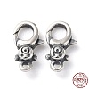 925 Thailand Sterling Silver Lobster Claw Clasp Rhinestone Settings STER-D003-05B-AS-3