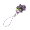 Grape Natural Amethyst Pendant Decorations HJEW-JM02161-4