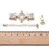 Brass & Cubic Zirconia & Glass Watch Band Clasps KK-G523-03G-01-3