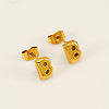 Chunk Letter 304 Stainless Steel Stud Earrings for Women EJEW-G386-01B-G-1