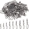 90Pcs 9 Style Brass Fishing Snaps Swivels FIND-FH0004-40-1