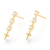 925 Sterling Silver Stud Earring Findings Micro Pave Cubic Zirconia STER-T007-19G-3