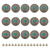 15Pcs 1-Hole Alloy & Plastic Beads Buttons BUTT-HY0001-11D-1