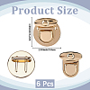 6Pcs Flat Round Alloy Bag Tuck Lock Clasps FIND-CP0003-23G-2