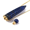 Dyed Natural Lapis Lazuli Bullet Shaped Perfume Bottle Pendant Necklaces G-B089-02G-09-4