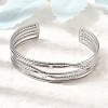 304 Stainless Steel Multi-strand Cuff Bangles for Women SA-CBA82C8-06P-1