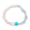 3Pcs 3 Styles Baking Paint Imitation Jade Glass Round Beaded Stretch Bracelets for Women BJEW-JB12158-3