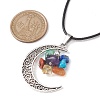 Tibetan Style Alloy Moon Pendant Necklace NJEW-JN04610-3