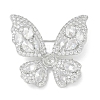 Butterfly Brass Cubic Zirconia Brooches  JEWB-Q013-01P-1