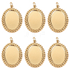 6Pcs 304 Stainless Steel Pendant Cabochon Settings STAS-BBC0004-68G-1