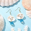 5Pair Shell Glass Dangle Earrings EJEW-MZ00424-4