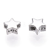 Rhodium Plated 925 Sterling Silver Beads STER-T004-76P-2