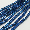 Electroplate Glass Beads Strands EGLA-D018-6x6mm-55-1