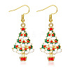 Christmas Theme Alloy Plastic Dangle Earrings FS-WG6FBD6-04-1