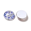 Half Round/Dome Floral Printed Glass Flatback Cabochons X-GGLA-A002-12mm-UU-3